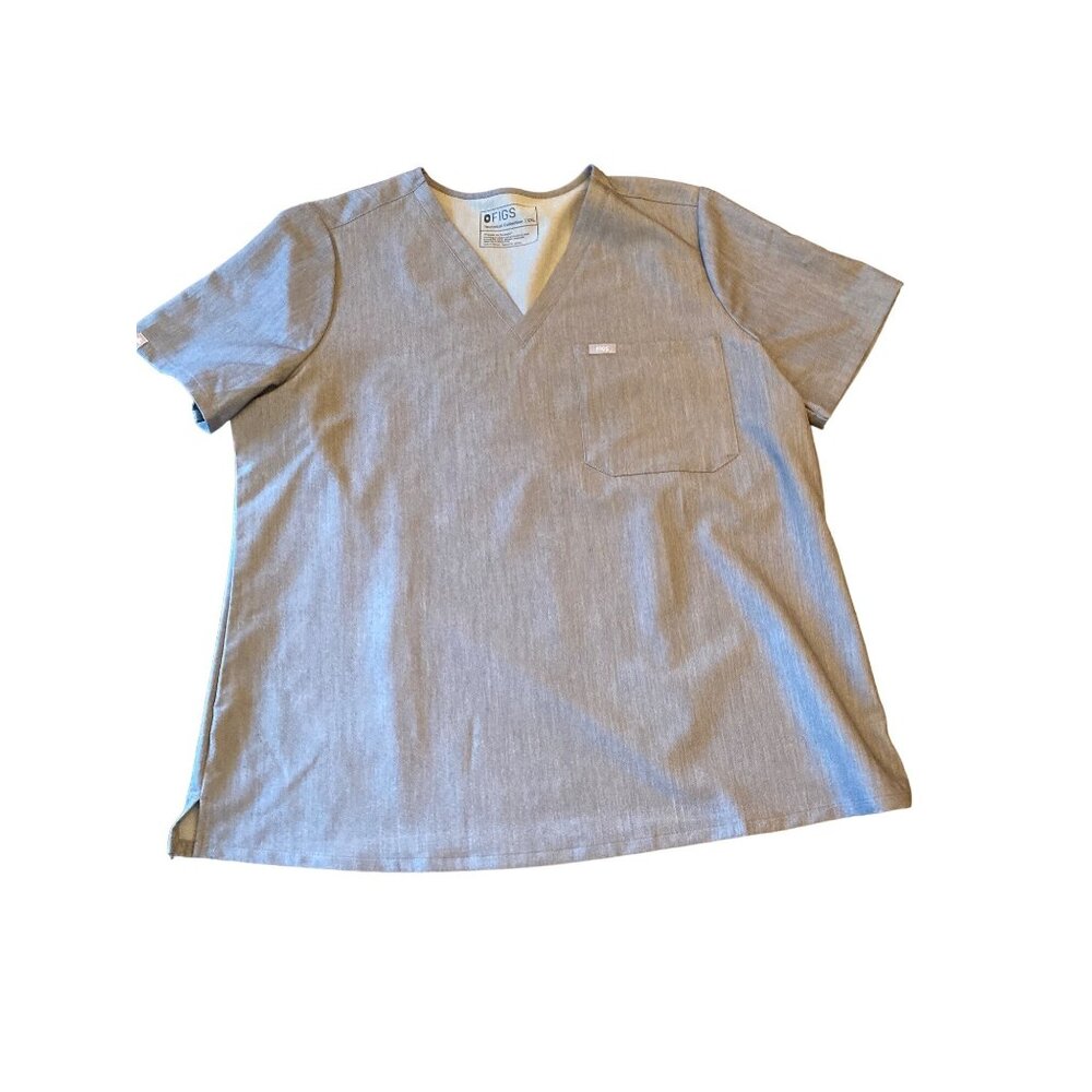 FIGS Gray V Neck Short Sleeve Scrub Top Size XX Large style FW1000